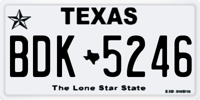 TX license plate BDK5246