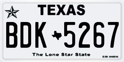 TX license plate BDK5267