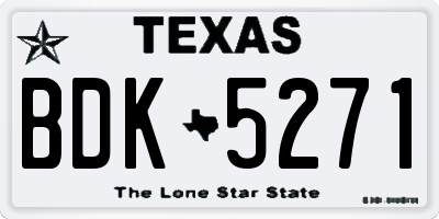 TX license plate BDK5271