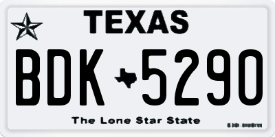 TX license plate BDK5290