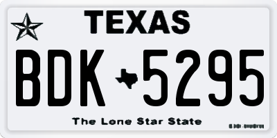 TX license plate BDK5295