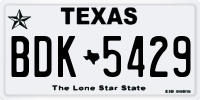 TX license plate BDK5429
