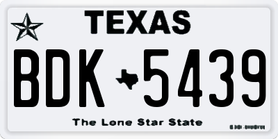 TX license plate BDK5439