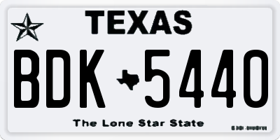 TX license plate BDK5440