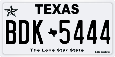 TX license plate BDK5444