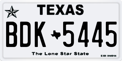 TX license plate BDK5445