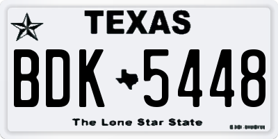 TX license plate BDK5448