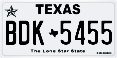 TX license plate BDK5455