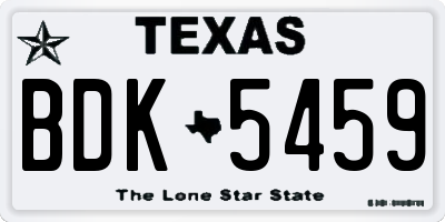 TX license plate BDK5459