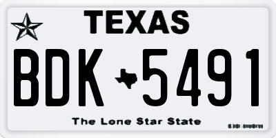 TX license plate BDK5491