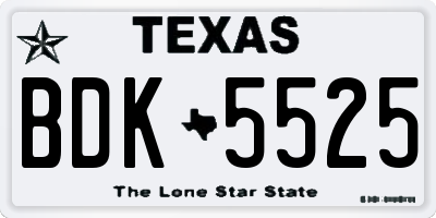 TX license plate BDK5525