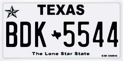 TX license plate BDK5544