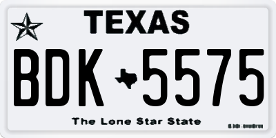 TX license plate BDK5575