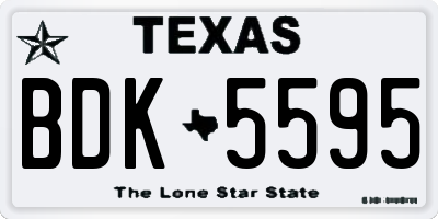 TX license plate BDK5595