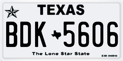 TX license plate BDK5606