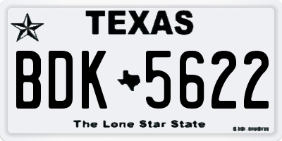 TX license plate BDK5622