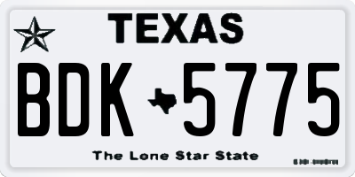 TX license plate BDK5775