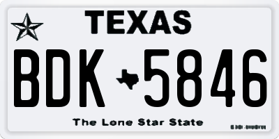 TX license plate BDK5846