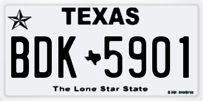 TX license plate BDK5901