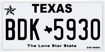 TX license plate BDK5930