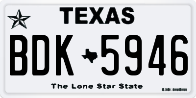 TX license plate BDK5946