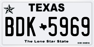 TX license plate BDK5969