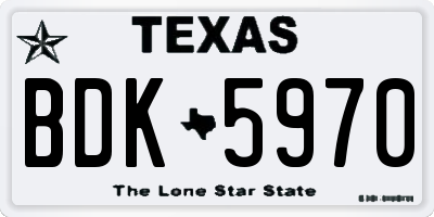 TX license plate BDK5970