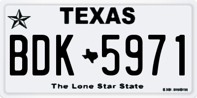 TX license plate BDK5971