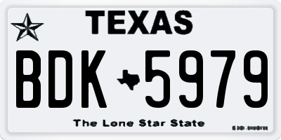 TX license plate BDK5979