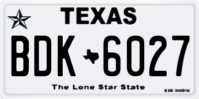 TX license plate BDK6027