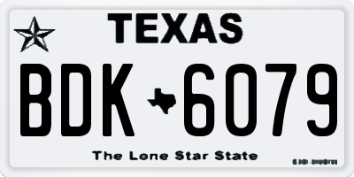 TX license plate BDK6079