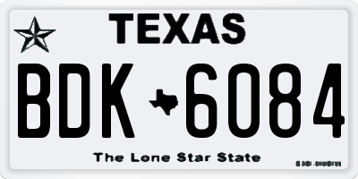 TX license plate BDK6084