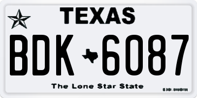 TX license plate BDK6087