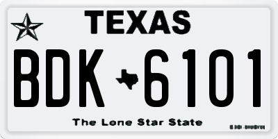 TX license plate BDK6101