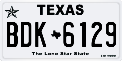 TX license plate BDK6129