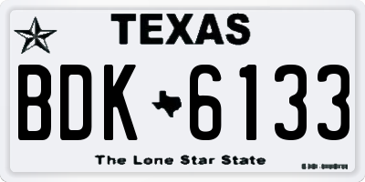 TX license plate BDK6133