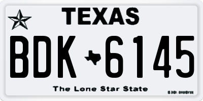 TX license plate BDK6145