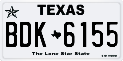 TX license plate BDK6155