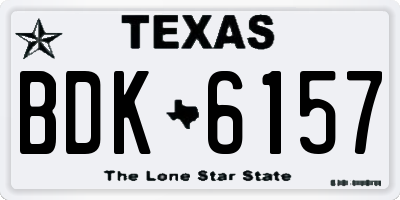 TX license plate BDK6157