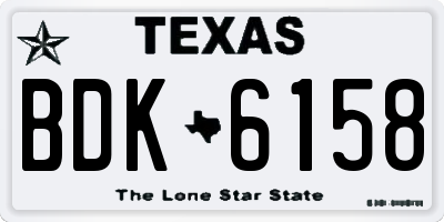 TX license plate BDK6158