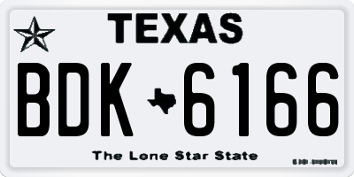 TX license plate BDK6166