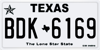 TX license plate BDK6169
