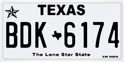 TX license plate BDK6174