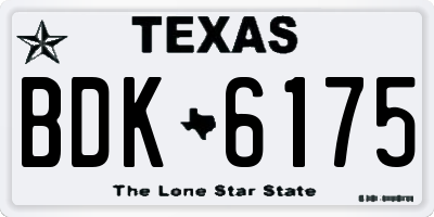 TX license plate BDK6175