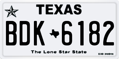 TX license plate BDK6182
