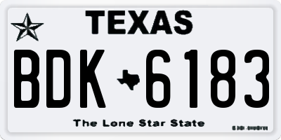 TX license plate BDK6183