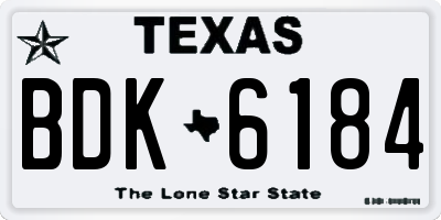 TX license plate BDK6184