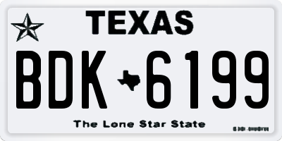 TX license plate BDK6199