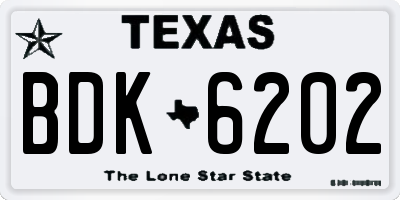 TX license plate BDK6202