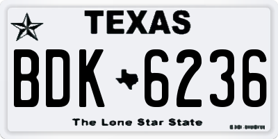 TX license plate BDK6236